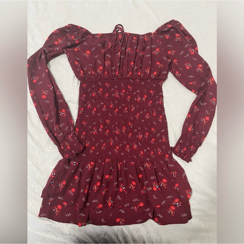 Guess Burgundy Floral Dress